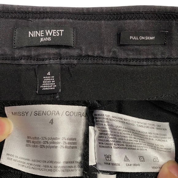 Nine West Jeans Black Heidi Pull On Skinny Jeggings Ankle Length 4 - Picture 3 of 16